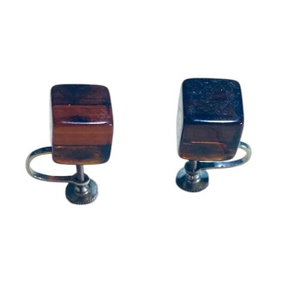 Vintage Jewelry Lot Five pairs Clip On Earrings One Brooch Pin Gold Bronze Tones - Picture 5 of 9